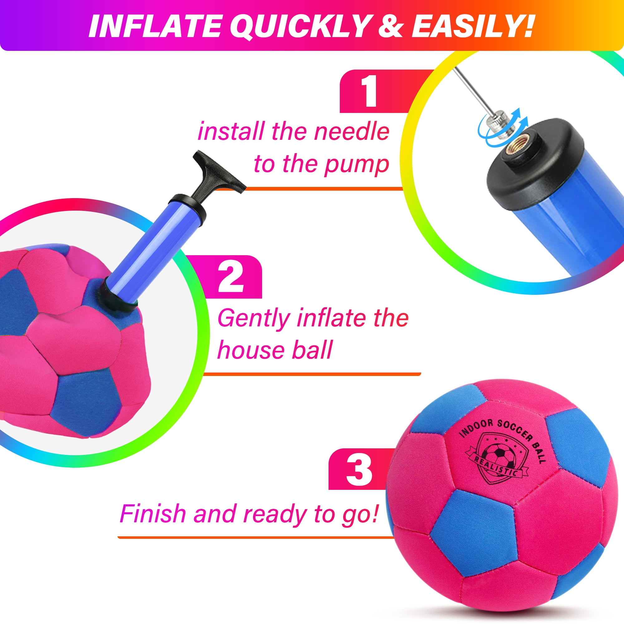 Indoor Soccer Balls Size 4 - Soft Safe for Protect Inside House Furniture - Size 4 Soccer Balls for Girls Kids Youth Boys Fun Soccer Gifts Birthday Christmas