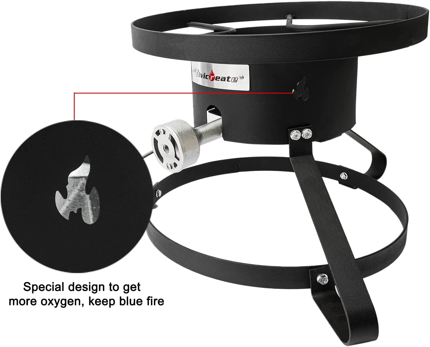 Vivicreate High Pressure Single Burner Propane Stove Outdoor Gas Cooker 35000 BTU Portable Camp Stove for Turkey Frying Boiling Seafood Brewing Estufa de Gas Portátil Fogón de Gas