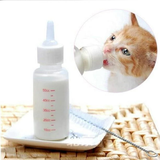 50ml Pet Milk Bottle Transparent Nursing Care Kitty Milk Feeding Bottle Set for Newborn Small Dog Puppy Cat Kitten Rabbit