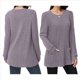 thumbnail image 3 of Camisas de Larga para Mujer, Suéteres Largos con Bolsillos, Túnicas Holgadas Púrpura XL, 3 of 5