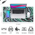 thumbnail image 5 of Green Black Blue White Lines&nbsp;mousepad Gamingwaterproof,rubber+multispandexnon Slip Line Series MousematDesk Pad for Office Home Game 31.5x15.7inches, 5 of 7