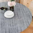 thumbnail image 3 of Round Vinyl Fitted Tablecloth with Flannel Backing Elastic Table Cloth Waterproof Oil-Proof Plastic Cover, 3 of 6