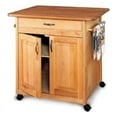 thumbnail image 1 of Catskill Craftsmen Big Island Butcher Wood Block Kitchen Cart in Natural Finish, 1 of 1