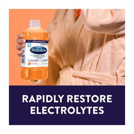 PEDIALYTE WITH IMMUNE SUPPORT ELECTROLYTE SOLUTION, PEACH MANGO, 1 LITER