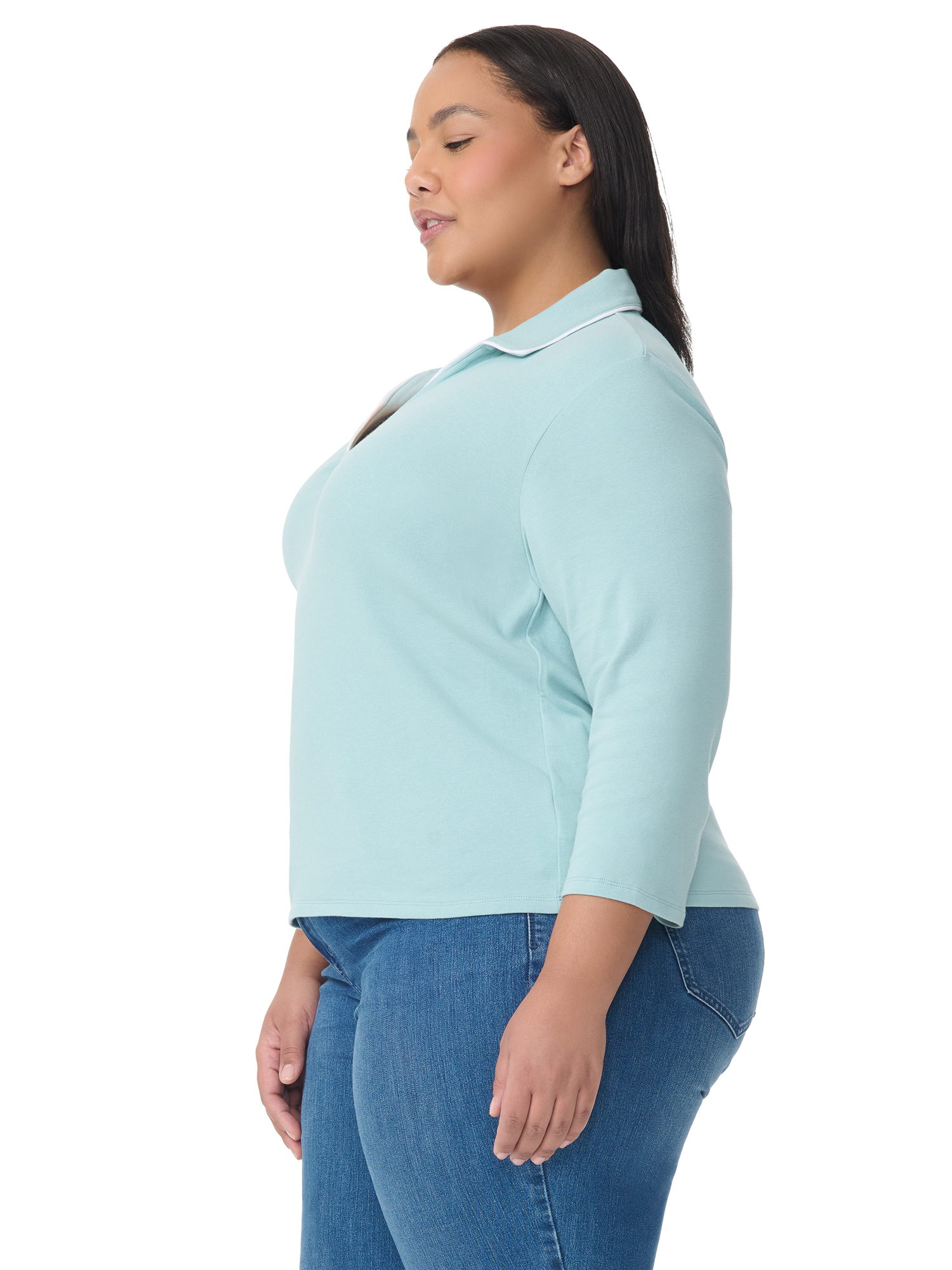 Gloria Vanderbilt Swan Series Women's Plus Popover Knit Top, Sizes 0X-4X