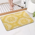 thumbnail image 4 of Yellow Ethnic Floral Pattern Bathroom Rugs Mat,Non Slip Microfiber Bathroom Rug,Rubber Backing,Soft Bathroom Mats for Bathroom Floor,Tub and Shower,17x27in(43x68cm), 4 of 5