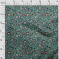 thumbnail image 3 of oneOone Viscose Chiffon Teal Green Fabric Asian Suzani Sewing Fabric By The Yard Printed Diy Clothing Sewing Supplies 42 Inch Wide, 3 of 5