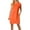 Orange, variant on CHGBMOK Plus Size Dresses for Women Fashion Summer Solid Color Short-sleeved V-neck Casual Dress Sizes S-2XL