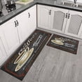 thumbnail image 4 of Coffee Black Vintage Pattern Kitchen Mat Set Of 2,Kitchen Rugs Mats with Dirty Resistance,washable,Non-Slip,kitchen Rugs and Mats 17.7x24+17.7x48inch, 4 of 7