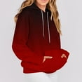thumbnail image 5 of Htigea Drawstring Sweatshirts for Women Oversized Hooded Raglan Long Sleeve Casual Loose Pullover Hoodies Pocket Tops Wine XL, 5 of 7