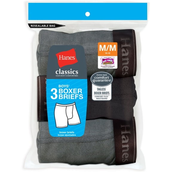 Classics Boys` Comfort Flex Boxer Briefs, B740AK, L, Assorted