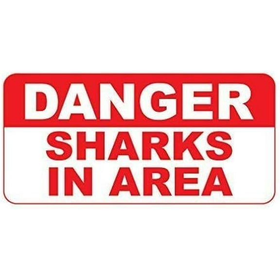 Warning Sign Danger Sharks in Area Sign Business Sign 12X8 Inches Aluminum Metal Tin Sign