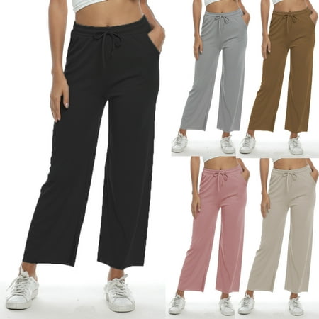 Women's Popular Pocket Casual High Waist Wide Leg Pants | Walmart Canada