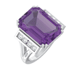 thumbnail image 2 of ARAIYA FINE JEWELRY 925 Sterling Silver 18x13 mm Octagon-shape Amethyst and white Sapphire Solitaire Engagement Ring Size 7, 2 of 7