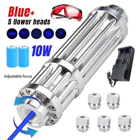 Portable Blue Laser Pointer, DFITO Long-Distance Beam, Adjustable Focus, Lightweight Aluminum Pen