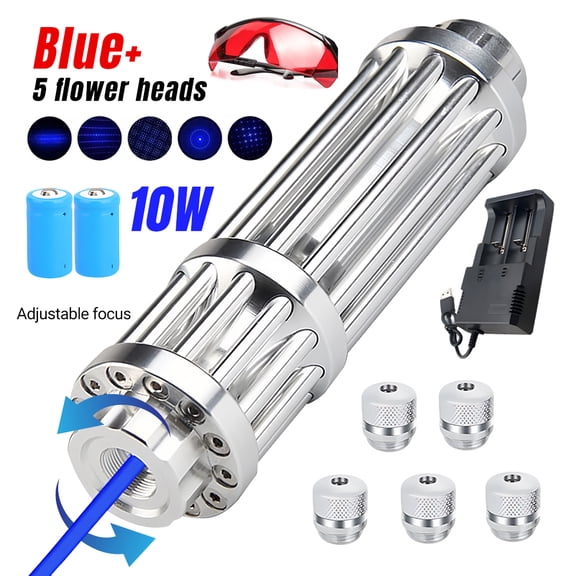 Portable Blue Laser Pointer, DFITO Long-Distance Beam, Adjustable Focus, Lightweight Aluminum Pen