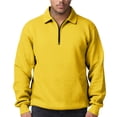 thumbnail image 4 of Soft Fleece Men Sweatshirts Quarter Zipper Sweatshirt No Hood Man Baggy 3/4 Zip Pullover Long Sleeve Cozy Polo Sweaters Orange M, 4 of 6