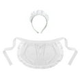 thumbnail image 6 of Toptie Cotton Lace Waist Apron with Headband for Women, Christmas Cosplay Maid Costume Accessory, 6 of 7