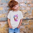 thumbnail image 2 of Chemises Filles Mode Décontractée Imprimé Col Rond Manches Courtes T-Shirt Haut Vêtements Filles Tout-Petits Blanc 3-4 Ans, 2 of 4