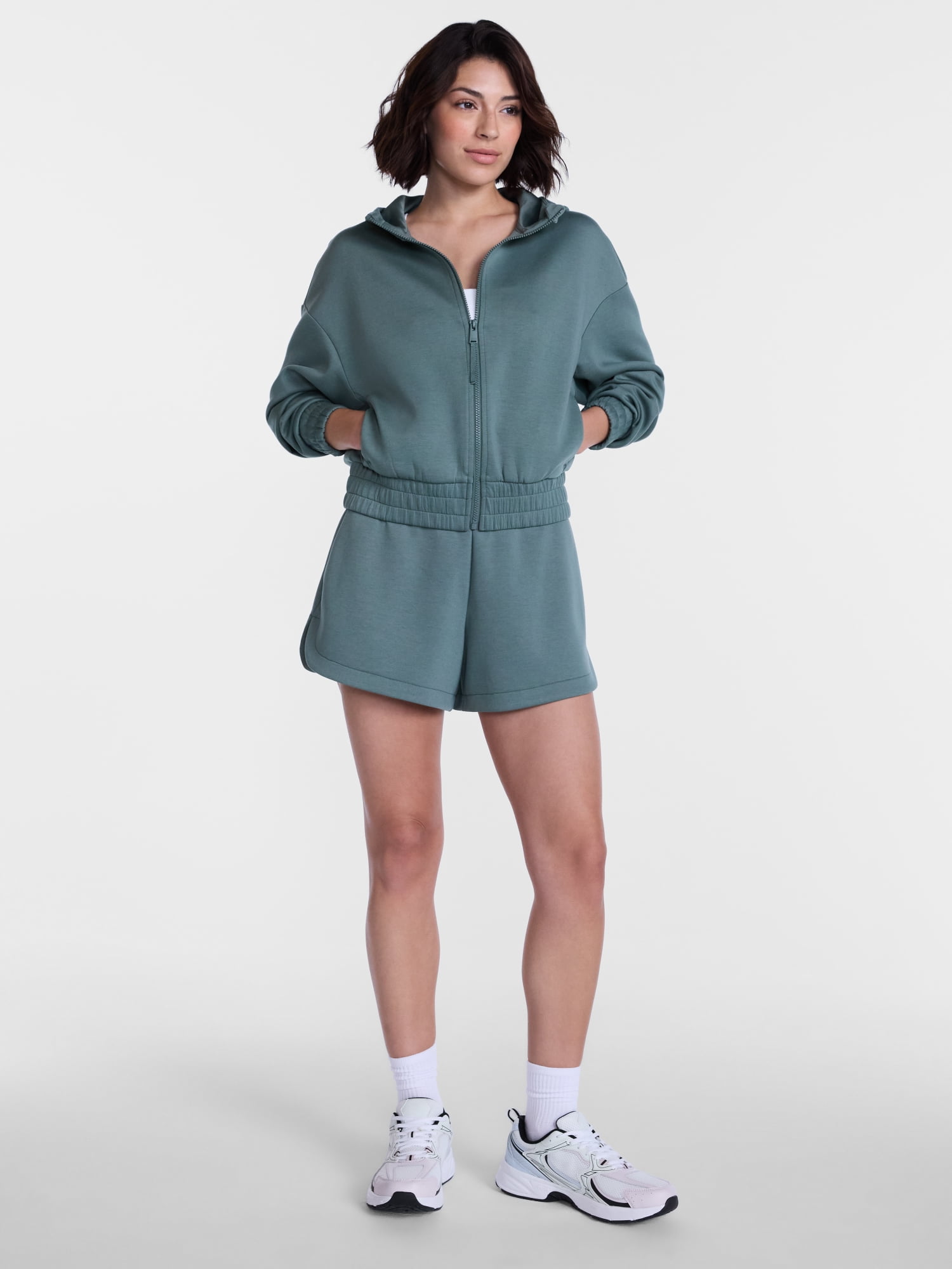 Avia Women's and Women's Plus ScubaKnit Cropped Zip Hoodie, Sizes XS-4X
