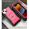 thumbnail image 6 of iPhone 13 Mini Case - Heavy Duty Hybrid Rugged Dual Layer Protective Shockproof Kickstand Cover with Ring Holder for Apple iPhone 13 Mini, C, 6 of 7