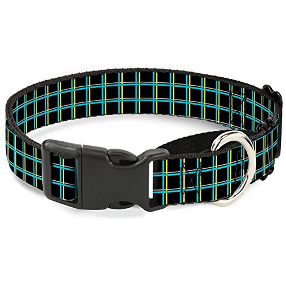 Buckle-Down Plaid Black Red Martingale Dog Collar