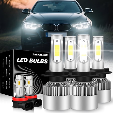 6x For BMW 328d/328d xDrive 2017-2018 6000K LED Headlight Bulbs H7+H7 Hi/Lo Beam + H11 Fog Lamp