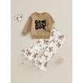 thumbnail image 3 of 2PCS Toddler Kids Girls Fall Outfits 6 12 18 24 Months 2T 3T 4T 5T Long Sleeve Sweatshirt + Bow Print Pants Set Baby Clothes, 3 of 9