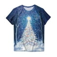 thumbnail image 4 of Women's Christmas Sweatshirts Christmas Meteor Graphic Tee Shirts Relaxed Fit Tops Short Sleeve Pullover Sweater Blouse Trendy 2025 Summer Blouses, 4 of 4