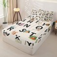 thumbnail image 2 of catabedysis Camping Alphabet Zipper Twin Comforter Sets with Fitted Sheet and 2 Pillowcases,Wildlife Print Zipper Bedding Set For Boys,Multicolor,Light Gray Reversible,4 Pieces, 2 of 7
