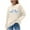 Beige, variant on AUNVITO Womens Round Neck Sweaters Casual Loose Long Sleeve Pullover Cozy Fall Winter Outfits