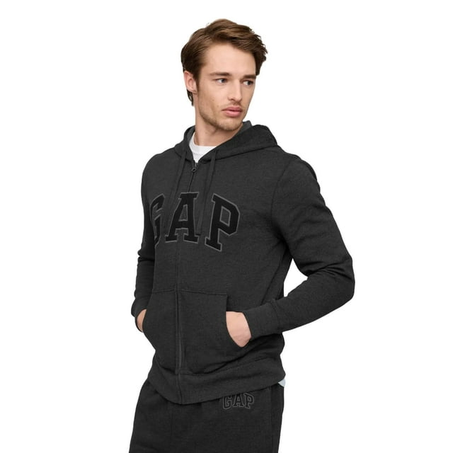 Sudadera con Capucha con Logo GAP y Cierre en Gris Carbón XL