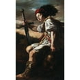 thumbnail image 3 of Domenico Fetti 16x24 Black Modern Framed Museum Art Print Titled - David with the Head of Goliath (1620s), 3 of 5