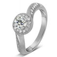 thumbnail image 3 of Antique 1.50 Carat Round Diamond and Moissanite Engagement Ring for Her in White Gold, 3 of 4