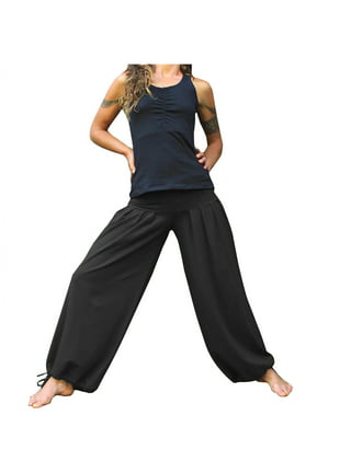 YWDJ Baggy Wide Leg Sweatpants Women Casual Slim High Elastic Waist Solid  Color Sports Yoga Flare Pants Blue M 