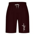 thumbnail image 4 of Mens Gym Shorts Men's Lace-up Elastic Waist Pocket Exercise Fitness Home Half Shorts Pants, 4 of 4