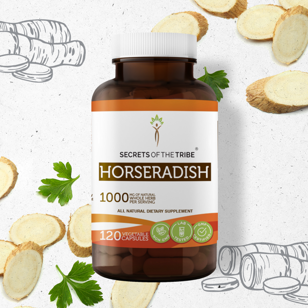 Secrets of the Tribe Horseradish 120 Capsules, 500 mg, Organic Horseradish (Armoracia rusticana