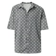 thumbnail image 4 of Lumtrix Mens Short Sleeve Button Down Shirts Wrinkle Free Dress Shirts Casual Polka Dot Print Shirt with Pocket Gray 2XL, 4 of 5