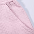 thumbnail image 7 of LINGLANG Women's Casual Muslin Shorts Drawstring Pocket Shorts Stylish Weave Beach Shorts Lightweight Breathable Summer Lounge Wear, 7 of 7