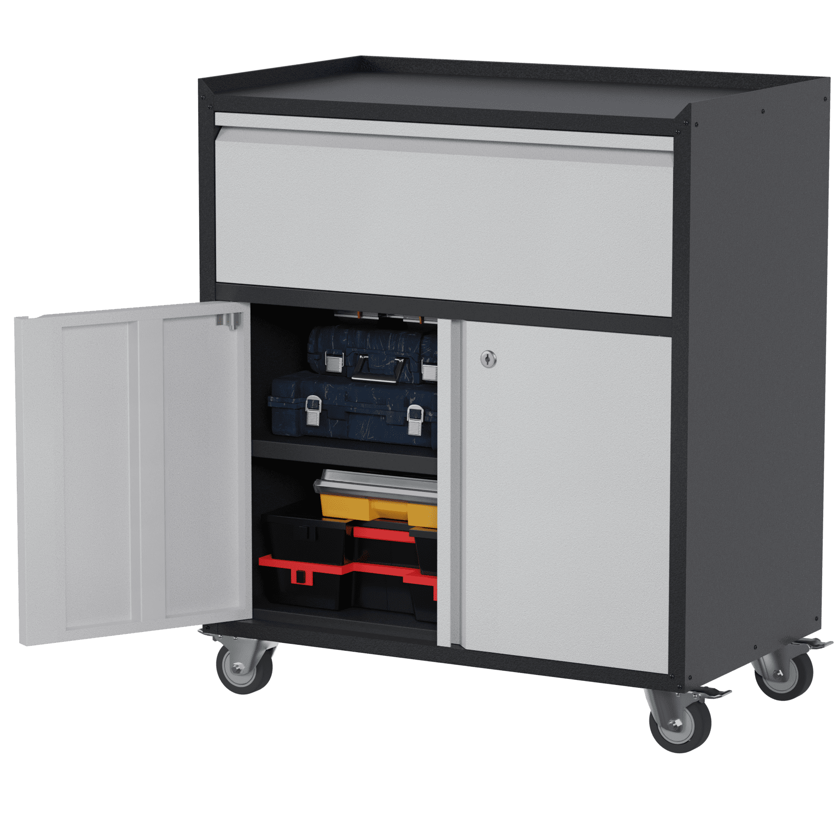 GANGMEI Metal Tool Chest with Wheels, Rolling Storage Garage