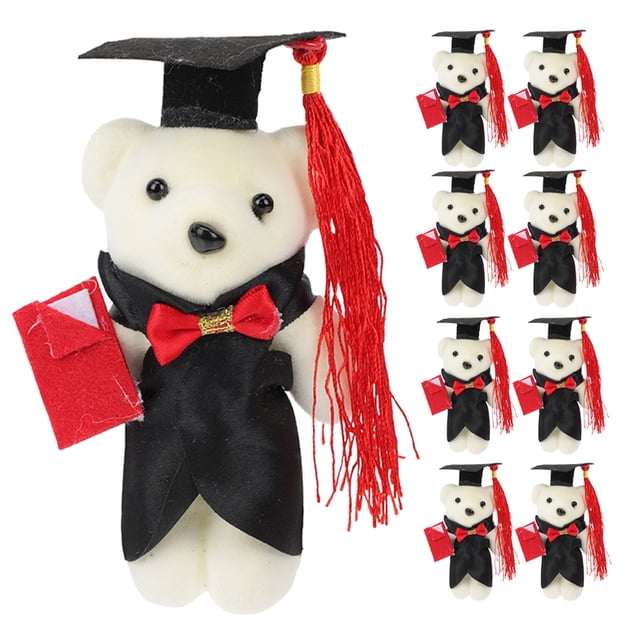9 Uds. Oso de peluche de graduación, Adorable muñeco de oso de dibujos animados, muñeco de oso de graduación