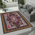 thumbnail image 2 of Luxury Flowers Area Rug, Mandala Floral Pattern Living Room Rug Soft Short Pile Non-Slip Non-Shedding Washable Bathroom Decor Carpet for Music Room Balcony School Studio 4x5ft, 2 of 6