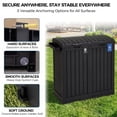 thumbnail image 4 of ZenSports 76Gal Dual Outdoor Trash Can W/Lid & Drip Tray, Weatherproof PP Patio Garbage Bin W/Wet, Dry Sorting Tags & 3 Ground Anchors & Ashtray, Black, 4 of 10