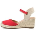 thumbnail image 3 of Journee Womens Ashlyn Wedge Heel Espadrille Sandals, Widths Available, 3 of 9