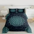 thumbnail image 2 of Manfei Female Men Blue Mandala Bedding Comforter Set 2pcs,Exotic Style Twin Comforter Sets Microfiber,Bohemian Hippie Flower Breathable Bedding Set,Microfiber Bedroom Decor,Reversible, 2 of 8