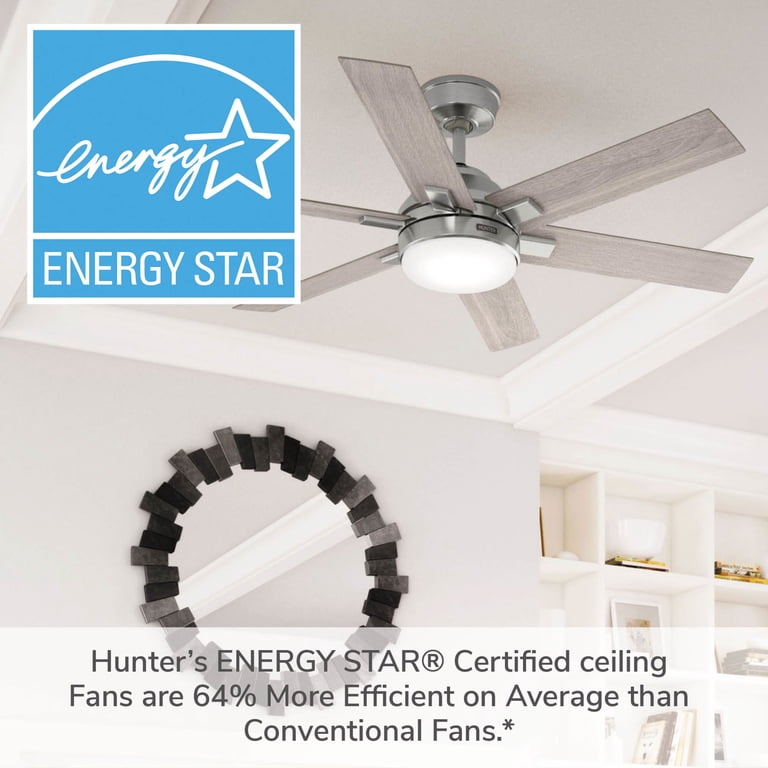 ★chiyoko①★ Hunter - Georgetown Indoor Ceiling Fan With Light, Remote, 52-inch