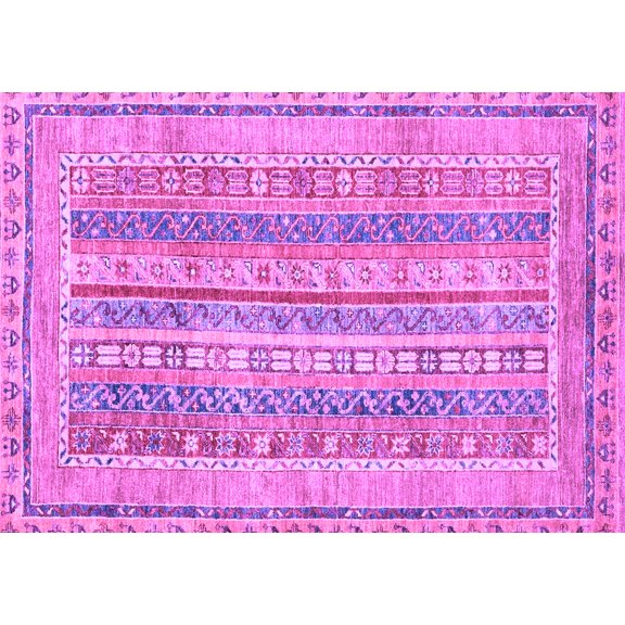 Ahgly Company Indoor Rectangle Abstract Purple Modern Area Rugs, 5' x 7'