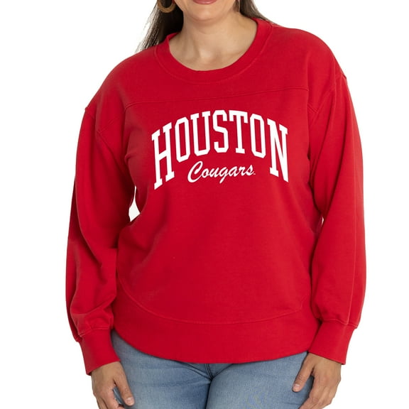 Women's  Red Houston Cougars Yvette Pullover Sweatshirt
