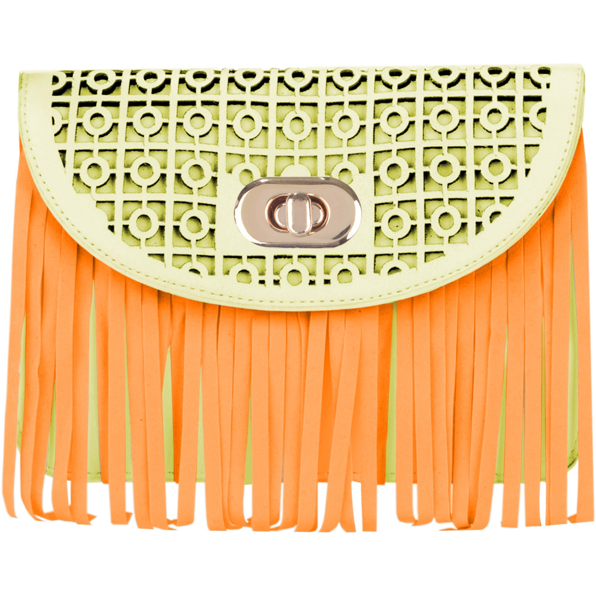 Women's Cute Compact Fringe Purse Shoulder Bag (Fits Cell Phones up to 6.25In x 3.1In)