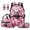 Cherry Floral Panda, variant on Jeiento 4 Pcs 17 Inch Backpack And Lunch Box Set for School Water Resistant Polyester Bookbag with Pencil Case, Bookmarks, Large Capacity Girls Black Cat Floral Back to School Supplies